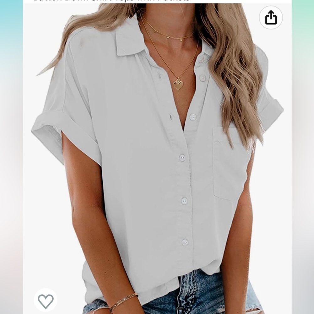 White button down top